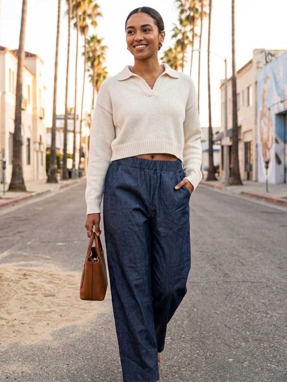 La Relaxed Women’s L denim wide leg pant